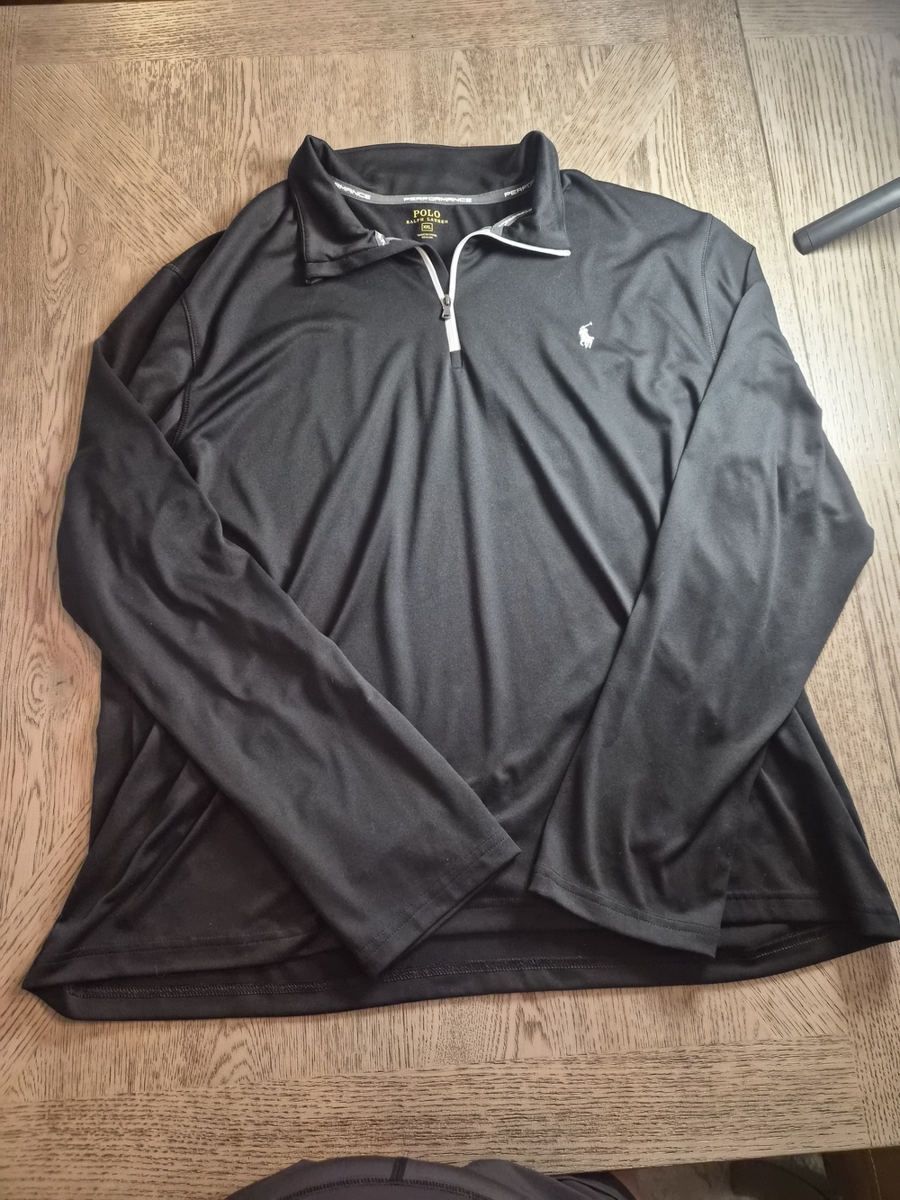 Ralph Lauren Black Long-Sleeve Quarter-Zip Performance Polo